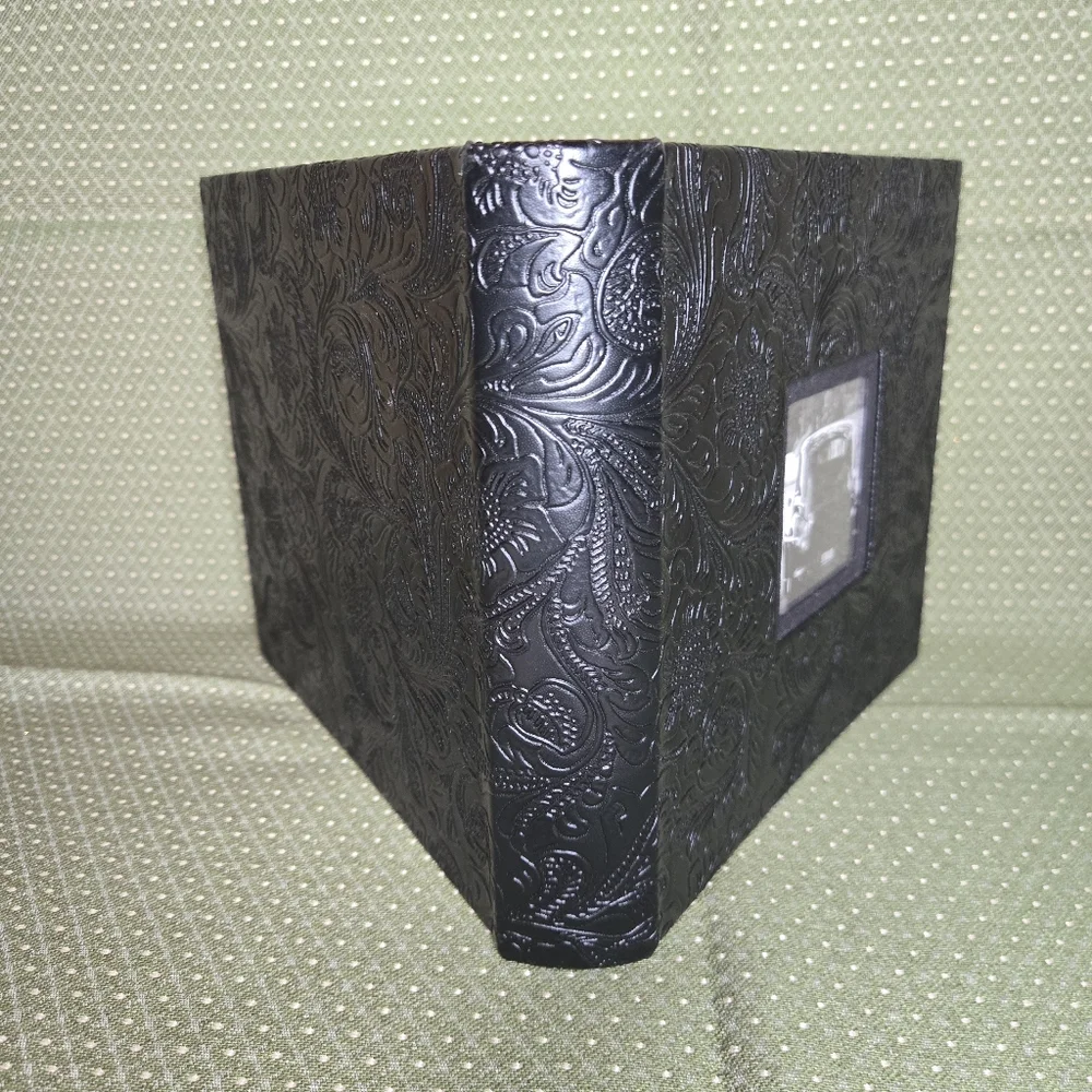 Black Floral Embossed Photo Album - Holds 5x7 Pictures or Smaller